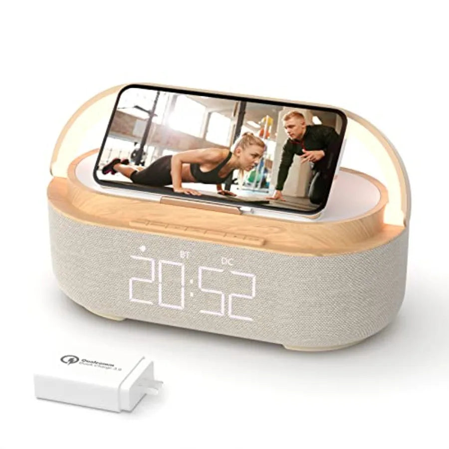 Bluetooth Speaker Alarm Clock with Wireless Charger - ElectronAge