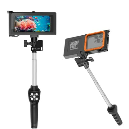 Telescopic 3-in-1 Diving Selfie Kit with 10-30 Selfie Stick Built-in Bluetooth Controller 50 ft Waterproof Diving Case Phone Cl