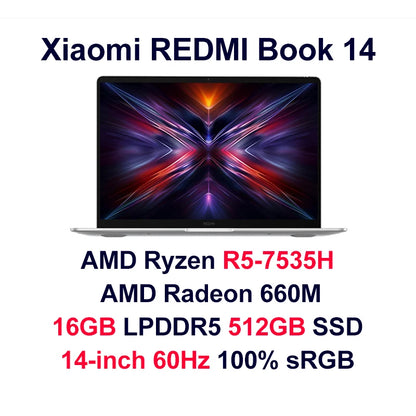 Xiaomi Laptop Redmi Book 14 2025 Ryzen 7-7735H/R5-7535H Radeon 680M/660M RAM 16GB 512GB SSD 14-inch 60Hz Screen Notebook Slim PC