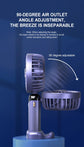 5000mAh Handheld Mini Fan Wireless USB Rechargeable Portable Digital Display Phone Holder Fan 5 Speed Foldable Neck Hanging Fans