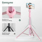 88 Extendable Phone Tripod Selfie Stick with Wireless Remote and Phone Holder Pink for Photography and Video Recording