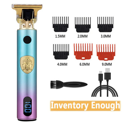 T9 Original Professional Hair Trimmer for Men - Colorful Smooth Feel Body, LED, Sharp Blade, Portable Clipper