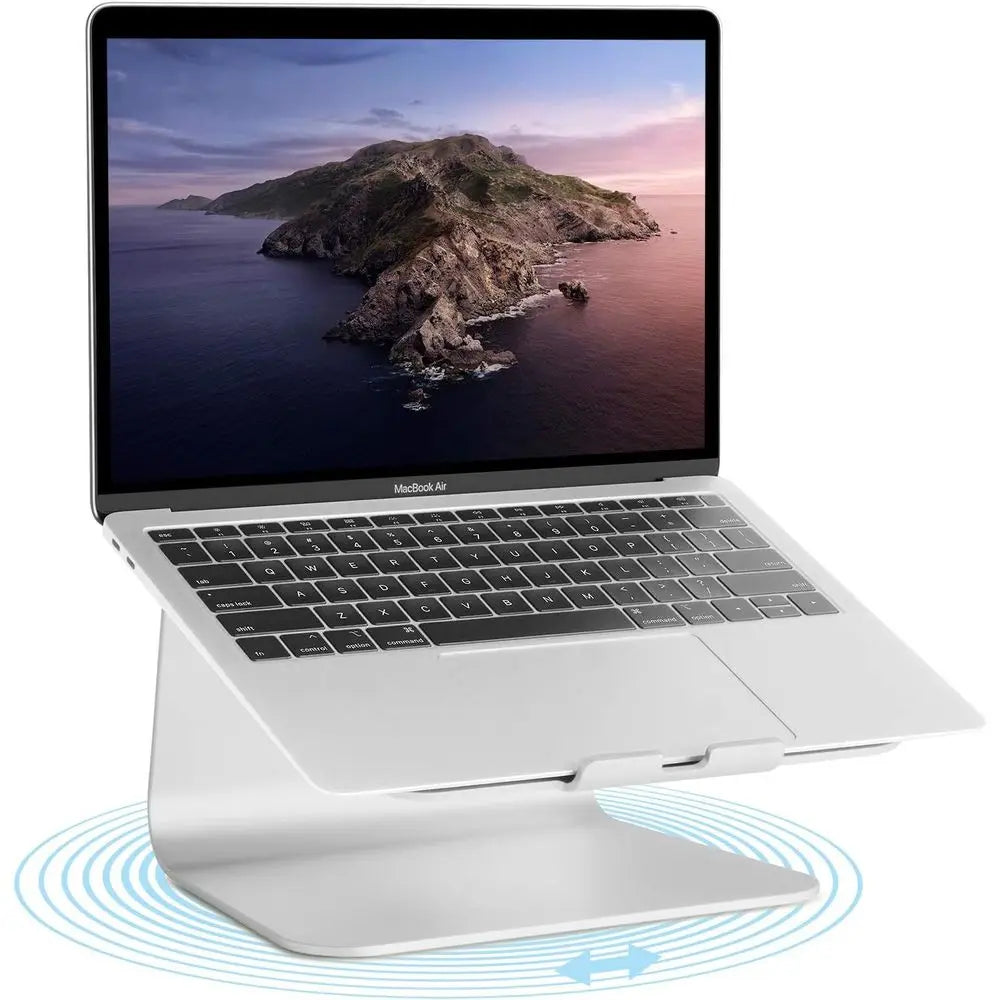 360-Degree Swivel Laptop Stand, Silver (Patented) - Model 10036 - ElectronAge