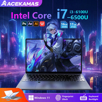 ACEKAMAS 15.6" Intel Core i7 6500U i3 6100U Laptop - ElectronAge