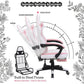 Pink Ergonomic PU Leather Gaming Chair with Adjustable Armrests - ElectronAge