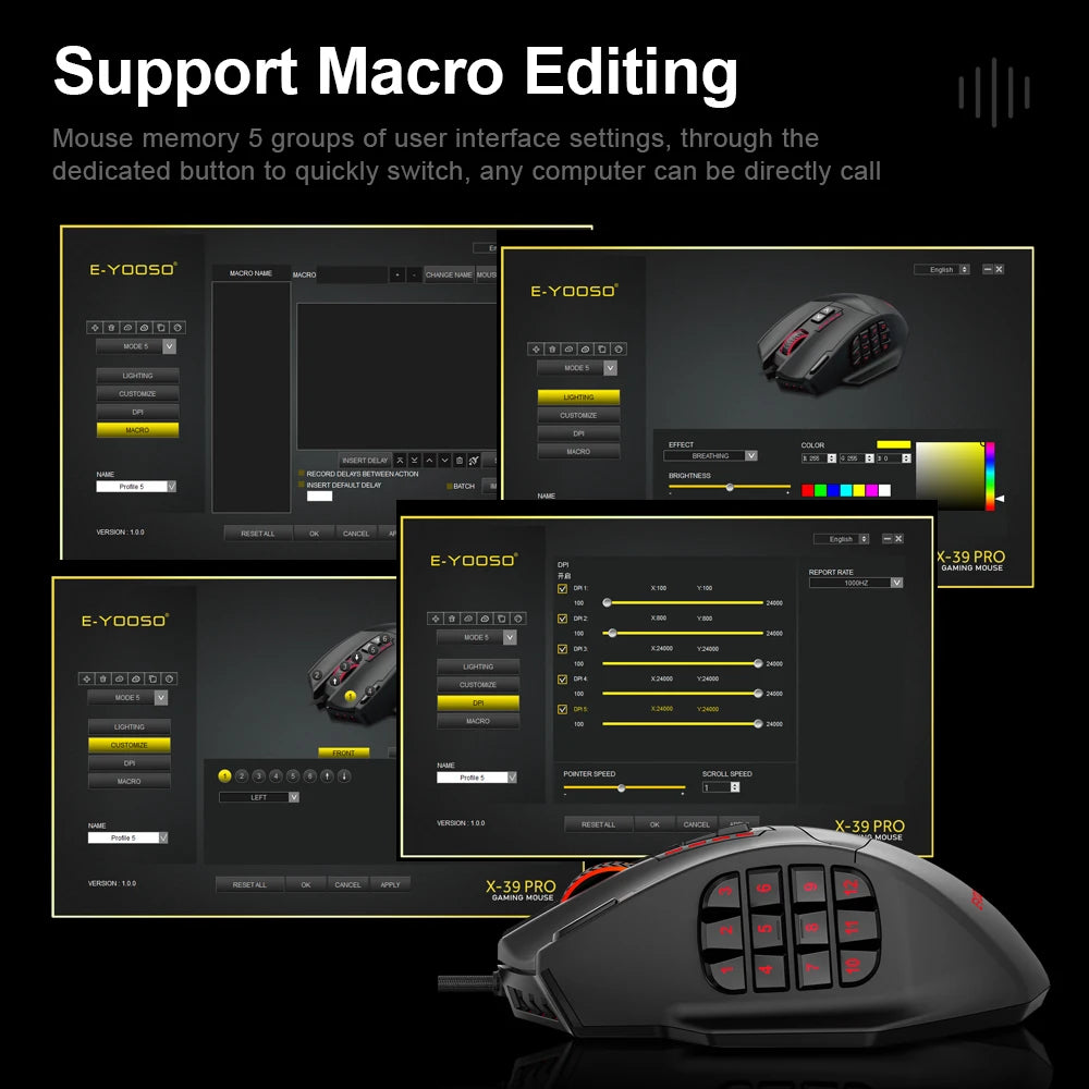 E-YOOSO X-39 USB Wired RGB Gaming Mouse - ElectronAge