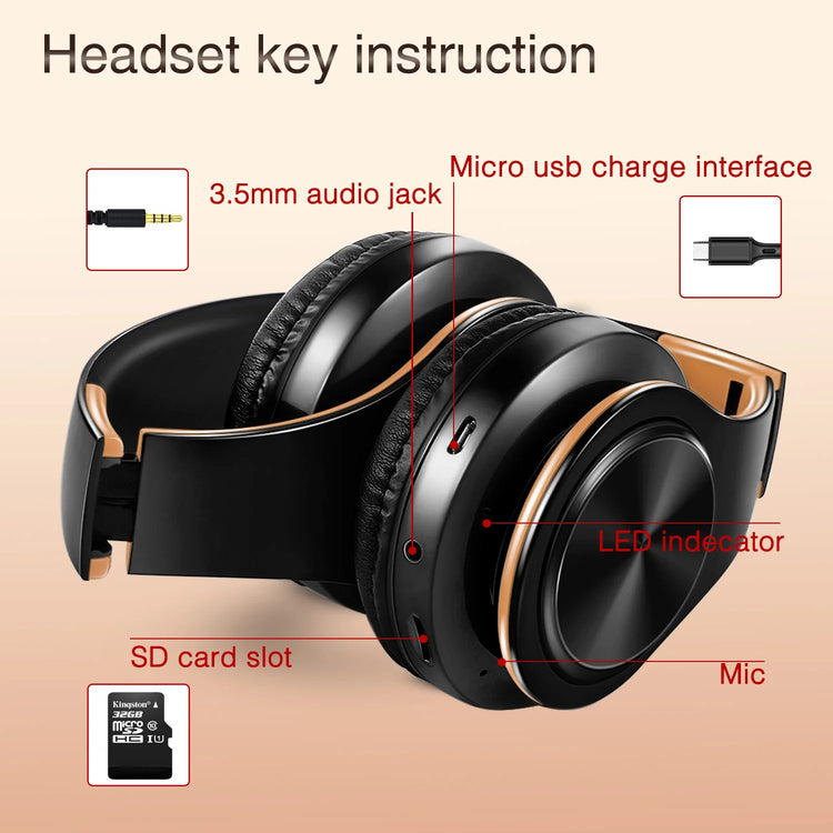 CATASSU Men Gold Wireless Headphones - ElectronAge