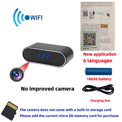 Improved 4KHD mini WiFi clock camera - ElectronAge