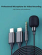 1.5m Mini Portable Lavalier Microphone Condenser Clip-on Lapel Mic Wired USB 3.5mm Type C Microphone For Laptop PC DSLR Camera