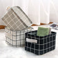 1PC Cotton and Hemp Storage Basket with Handheld Printed Tabletop, Miscellaneous Sorting Cabinet, Small Clothing, Fabric Storage