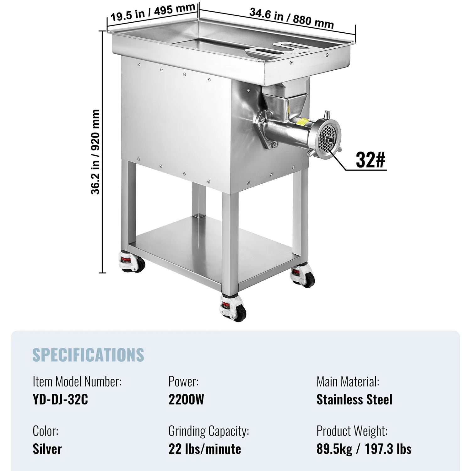 SucceBuy Meat Grinder 22 Lbs/Min - ElectronAge