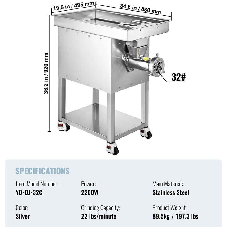 SucceBuy Meat Grinder 22 Lbs/Min - ElectronAge