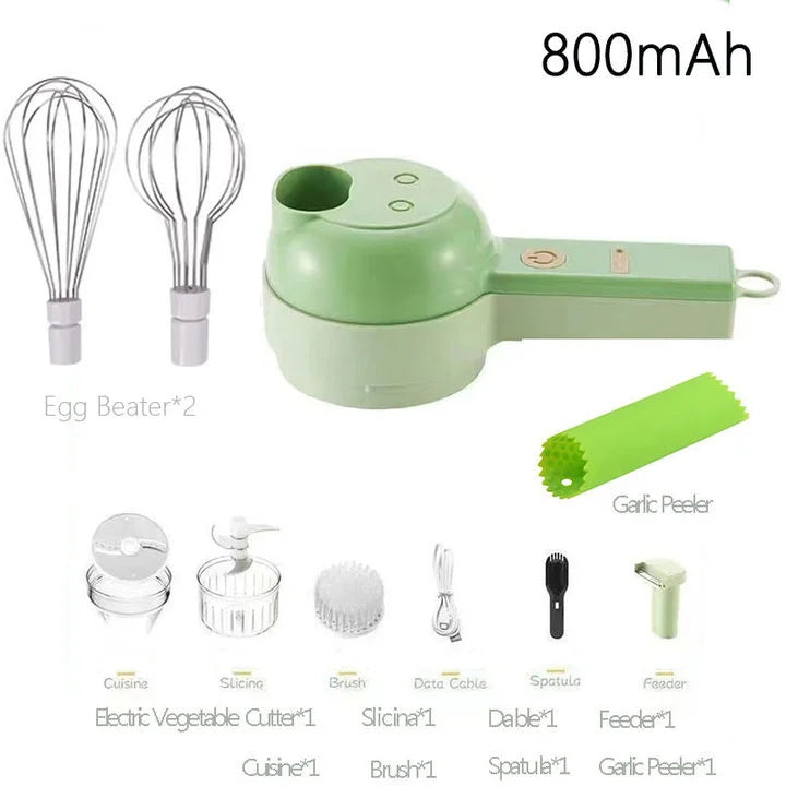 4 in 1 Handheld Electric Vegetable Cutter Wireless Food Processor - ElectronAge