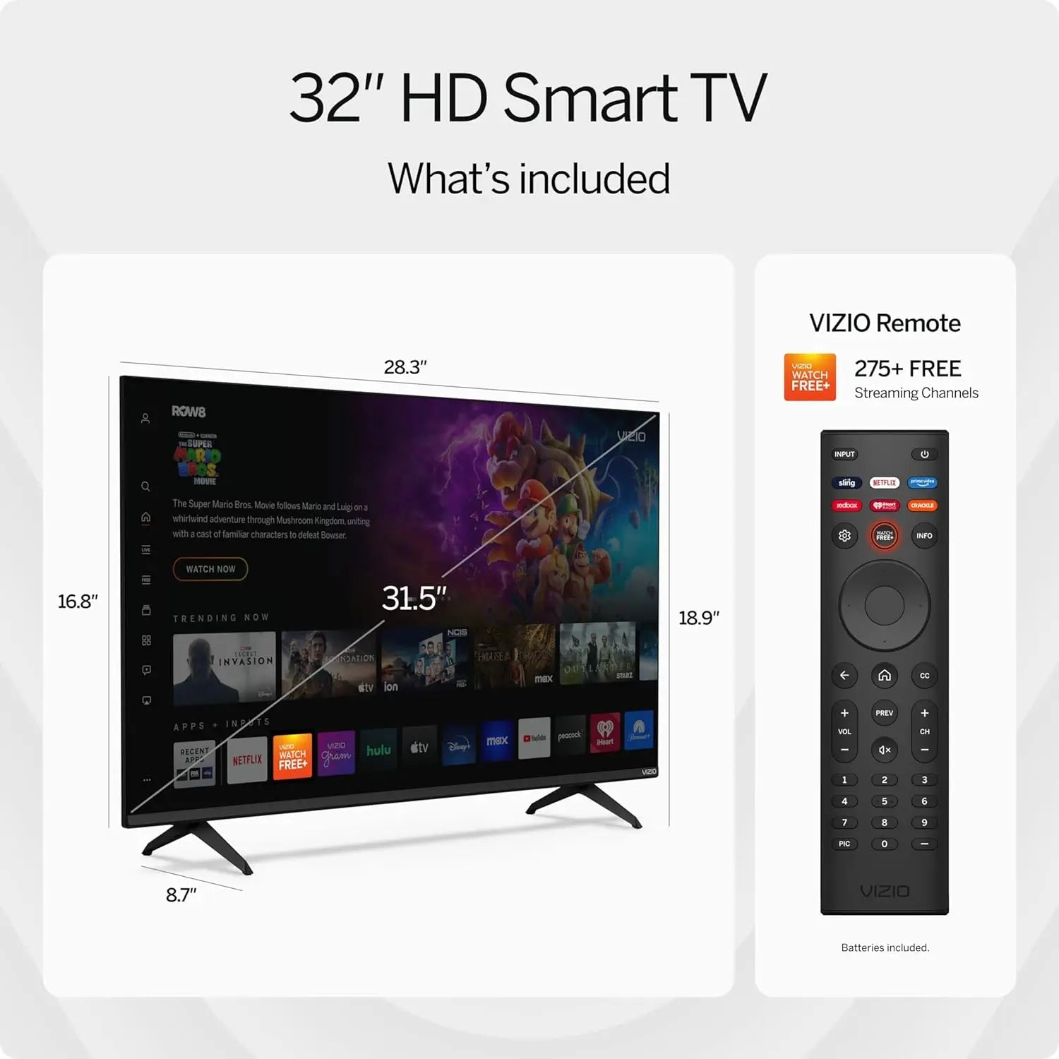 32-Inch HD 720p Smart LED TV with WiFi, Renewed for Quality - ElectronAge