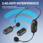 2.4G Head-worn/Lavalier Wireless Microphone Set Portable with LED Digital Display for Megaphone Microphone Speaker Outdoor Use
