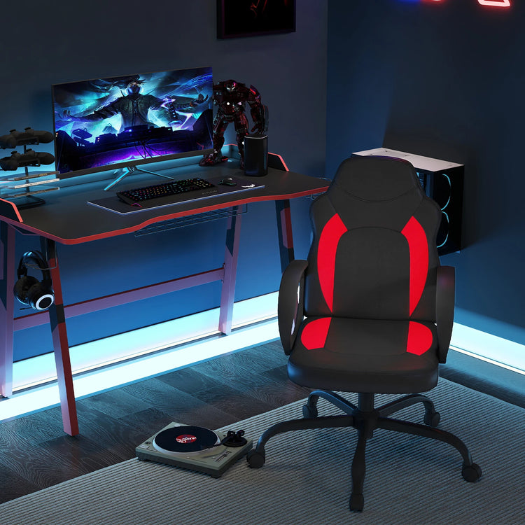 Ergonomic Gaming Chair with PU Leather Adjustable Swivel - ElectronAge