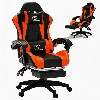 Ergonomic Gaming Chair, Leather Office Chairs with Foot Rest - ElectronAge