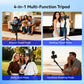 2025 New AI Selfie Stick Tripod, 360° Face Tracking. Multi-func Phone Mount W/ Remote & Fill Light, Adjustable Height, Sturdy Ba