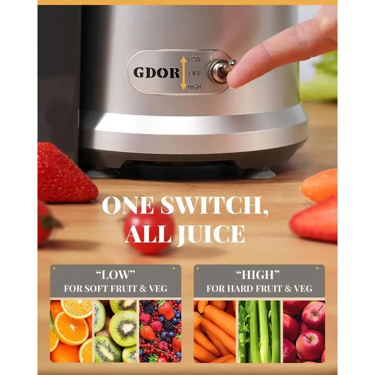 XMSJ Powerful 1200W Juicer Machine, 3.2 Wide Chute - ElectronAge