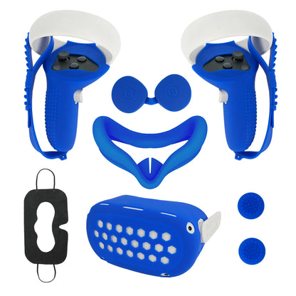 8 in 1 for Oculus Quest 2 Accessories Face Cushion Cover for Quest 2 Contorller Grips Lens VR Silicone Covers VR Shell Cover