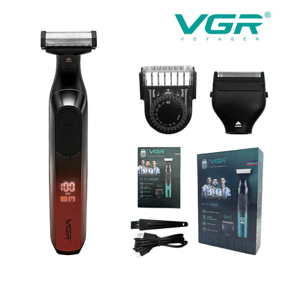 VGR Electric Shaver Rechargeable Shaving Machine Portable Beard Trimmer IPX6 Waterproof Face Shaver Safety Trimmer for Men V-361