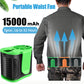 30000mAh Portable Waist Fan Strong Daul Airflow 7Speeds 11000RPM Rechargeable Clip on Fan for Outdoor Camping Fishing Max 32H