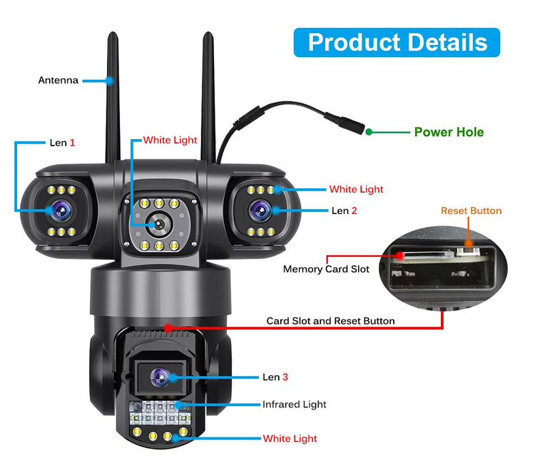 V380 Pro WiFi IP Camera Outdoor 12MP - ElectronAge