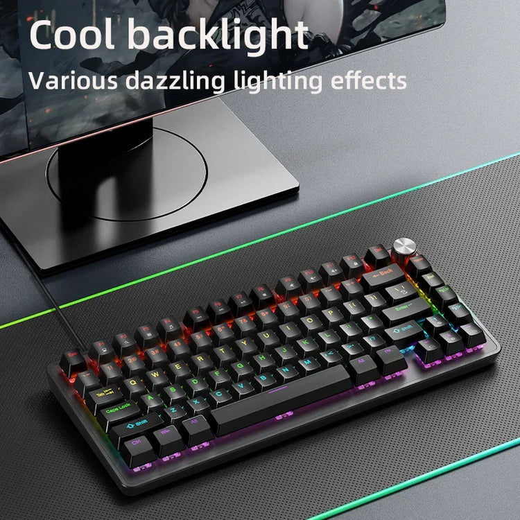 APAYADO 75% Mechanical Keyboard Wired with Media Knob - ElectronAge