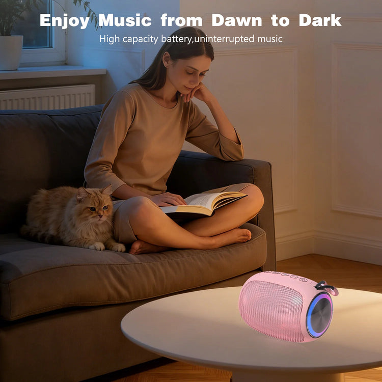 Pink Wireless Speaker with Colorful Lights - ElectronAge