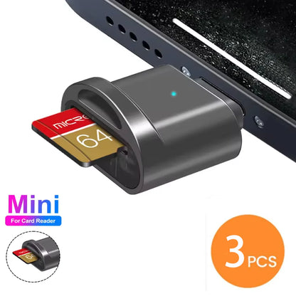 2pcs MINI SD TF Card Apple Card Reader Suitable For iPhone iPadConnectionExternal Expansion Memory Card OTG Storage Card Adapter
