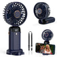 5000mAh Handheld Mini Fan Wireless USB Rechargeable Portable Digital Display Phone Holder Fan 5 Speed Foldable Neck Hanging Fans