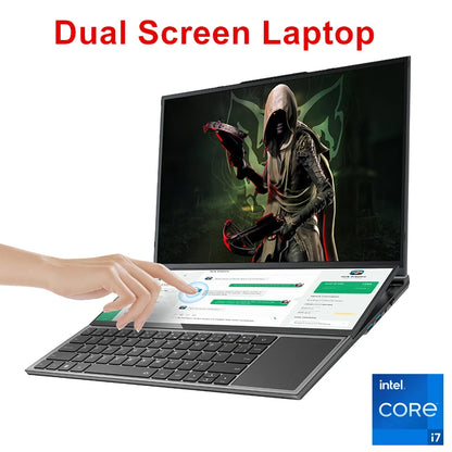 Topton Dual Screen Gaming Laptop 16 Inch IPS + 14&