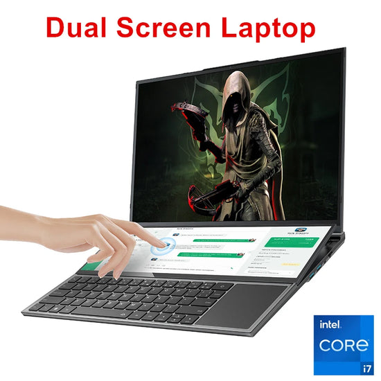 Topton Dual Screen Gaming Laptop 16 Inch IPS + 14&