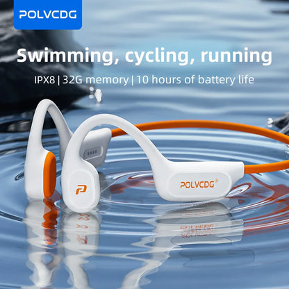 POLVCDG X9 Bone Conduction Earphones 32G IPX8 Waterproof Open Design for Swimming Running Cycling Hanging Earphones - ElectronAge