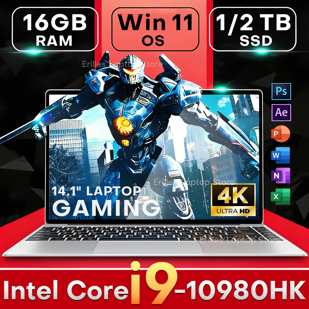 2026 14.1" Windows 11 Pro Intel Core i9-10980HK Notebook - ElectronAge