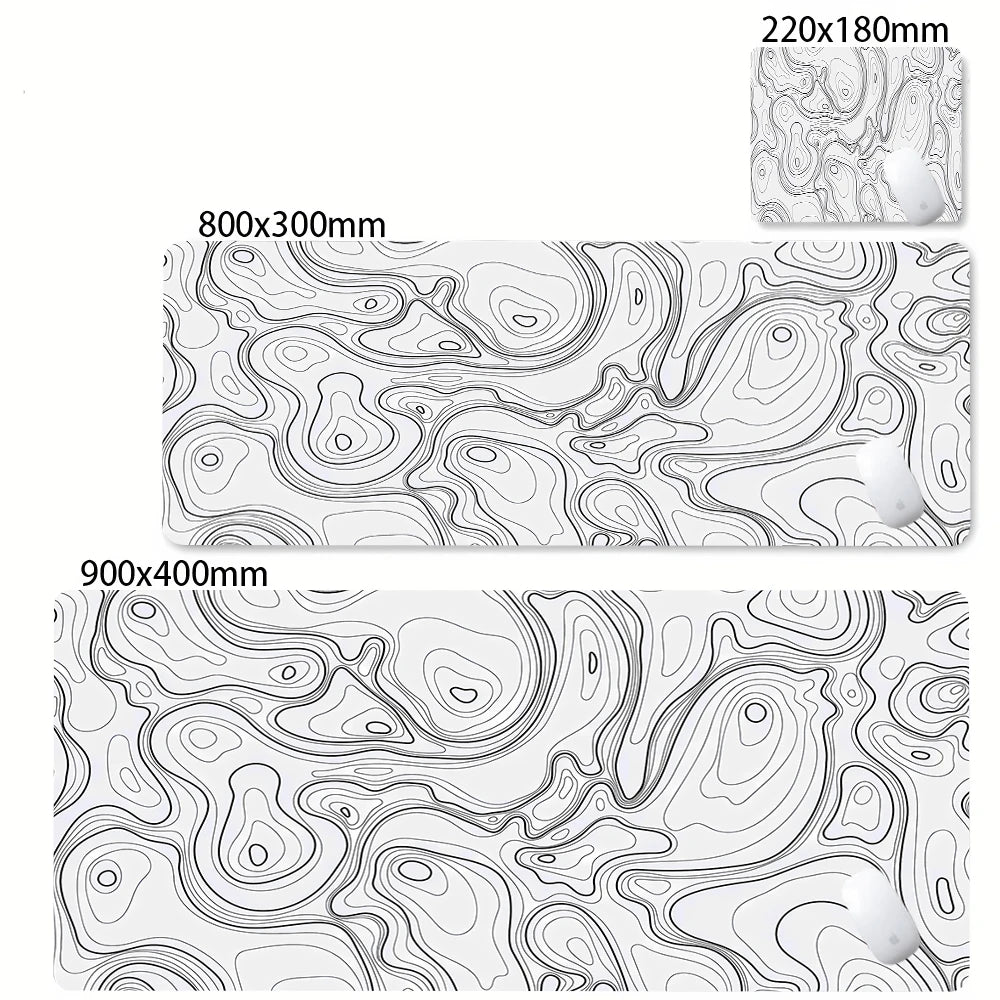 Admisitr XXL Desk Mat Black And White Strata Liquid Mousepad - ElectronAge