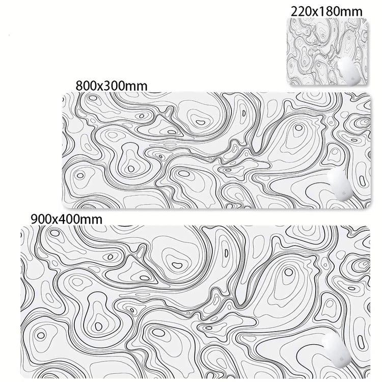 Admisitr XXL Desk Mat Black And White Strata Liquid Mousepad - ElectronAge