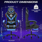 350LBS Gaming Chair with LED RGB Lights Massage Video Gamer Chairs with Footrest Ergonomic High Back Reclining Computer Chair - ElectronAge