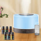 7-Color Wood Grain Diffuser 500ml | Essential Oil Humidifier with Remote Control, Auto Shut-Off &  6 Aromatherapy Oils