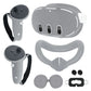Transnovo for Meta Quest 3 7 in 1 Full Protection Kit Silicone Shell Thumbstick Caps & Sweat Proof Eye Pad Black Waterproof Case