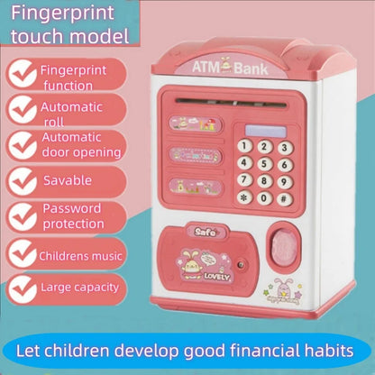 Banknote fingerprint deposit box Electronic ATM Coin deposit box Cash safe Large space bank Children&