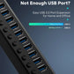 RSHTECH USB3.0 Hub Aluminum 10/13/16 Port Expander USB Powered Data Hub Splitter Individual On/Off Switches for Laptop Macbook