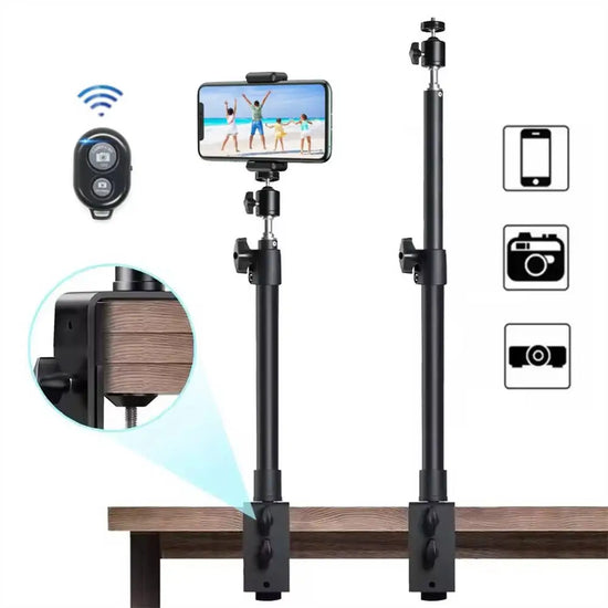 Roreta Desk Mount Stand DSLR Camera C Clamp Light Photographic Light Boom Stand With Ball Head for Phone Video Ring Light Zoom