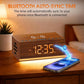 Wooden Digital Alarm Clock with Bluetooth Speaker - ElectronAge