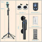 Smart Face Tracking Tripod Selfie Stick with LED Light 360 Rotating 70 Phone Camera Stand in Black with Bluetooth Remote for Vi