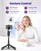 Auto Face Tracking Tripod with Light, 360 Rotation Phone Stand & Remote for Android Selfie Stick, Vlog Black