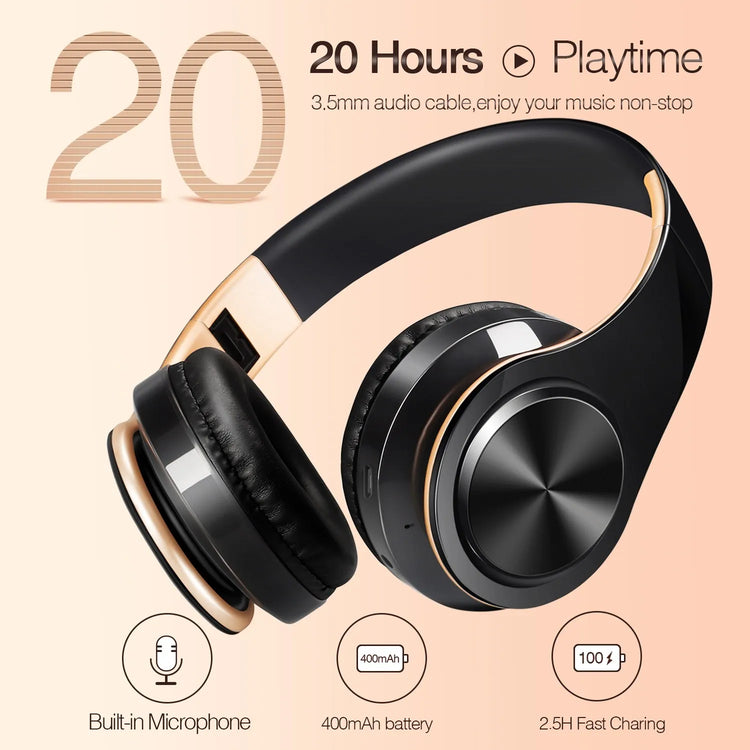 CATASSU Men Gold Wireless Headphones - ElectronAge