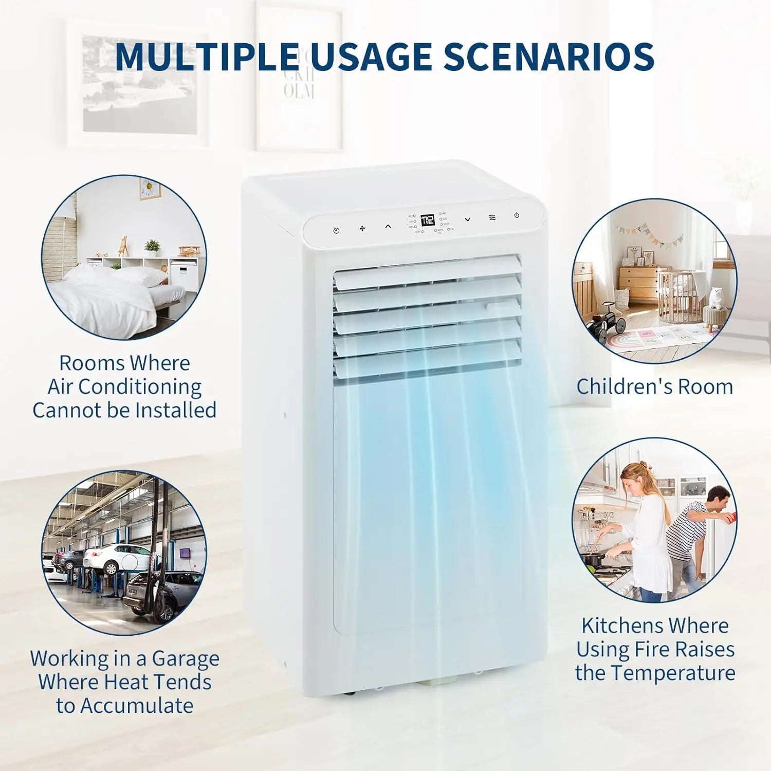 Acekool Portable Air Conditioner, 8000 BTU 3-in-1 Cooling Dehumidifier - ElectronAge