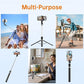 67" Selfie Stick Tripod, Portable Cell Phone Tripod with Wireless Remote, 360° Rotating Extendable Travel Stand for Selfies