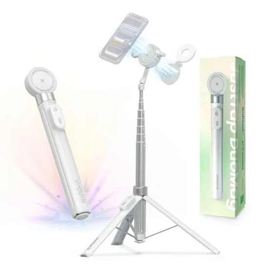 67 Dual-Sided Magnetic Phone Tripod for iPhone MagSafe Auto-Open Selfie Stick Tripod with Remote Hidden Clamp Portable Cell Pho